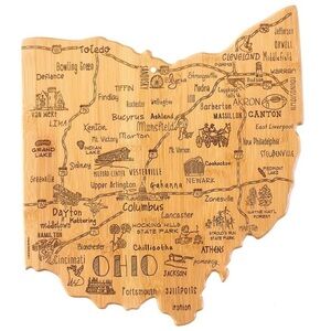 NWT!!! Totally Bamboo Destination Ohio:Cutting Board/Serving Board: Reversible.